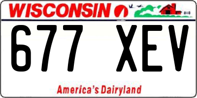 WI license plate 677XEV
