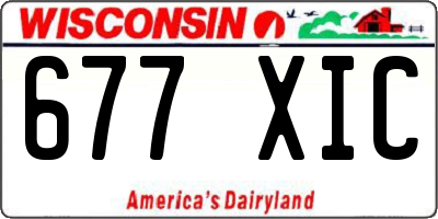 WI license plate 677XIC