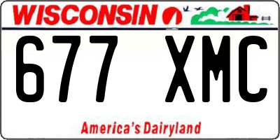 WI license plate 677XMC