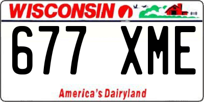 WI license plate 677XME