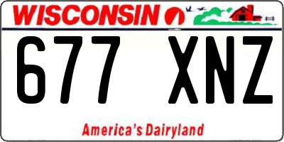 WI license plate 677XNZ