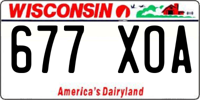 WI license plate 677XOA