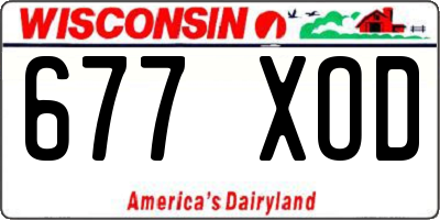 WI license plate 677XOD