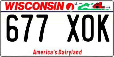 WI license plate 677XOK