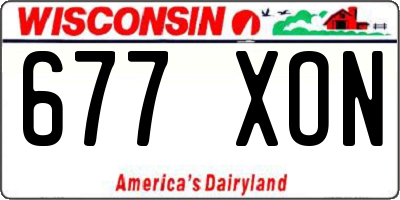 WI license plate 677XON