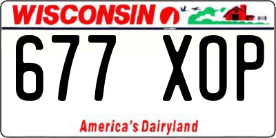 WI license plate 677XOP