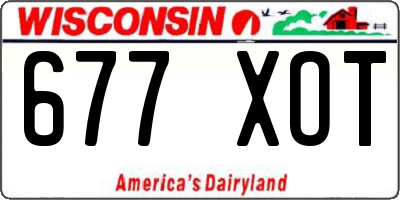 WI license plate 677XOT