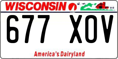 WI license plate 677XOV