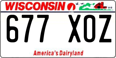 WI license plate 677XOZ