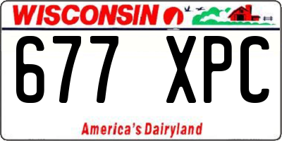 WI license plate 677XPC