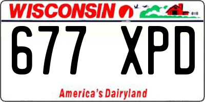 WI license plate 677XPD