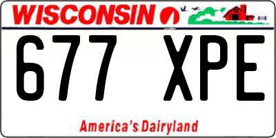 WI license plate 677XPE