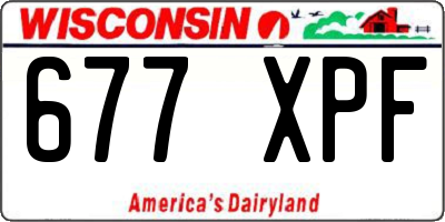 WI license plate 677XPF
