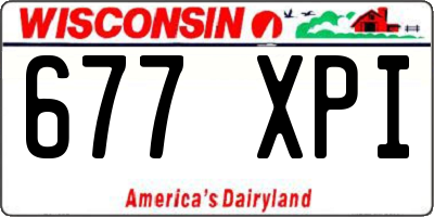 WI license plate 677XPI