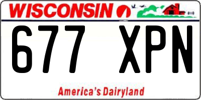 WI license plate 677XPN