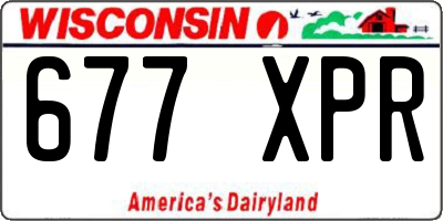 WI license plate 677XPR