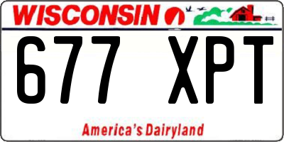 WI license plate 677XPT