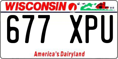 WI license plate 677XPU
