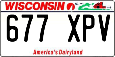 WI license plate 677XPV