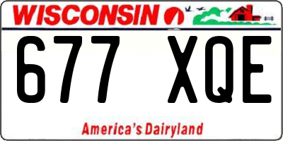 WI license plate 677XQE