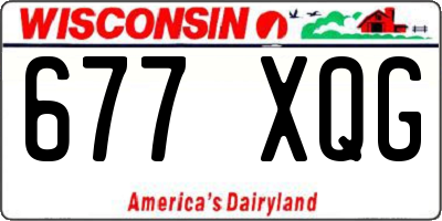 WI license plate 677XQG
