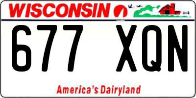 WI license plate 677XQN