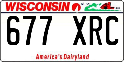 WI license plate 677XRC