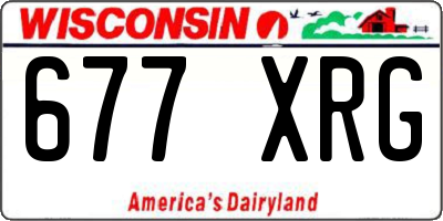 WI license plate 677XRG