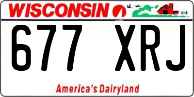 WI license plate 677XRJ