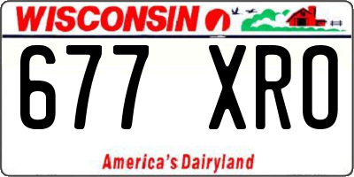 WI license plate 677XRO