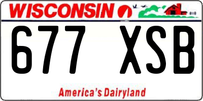 WI license plate 677XSB