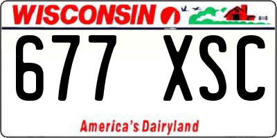 WI license plate 677XSC