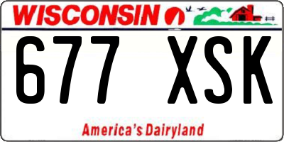 WI license plate 677XSK