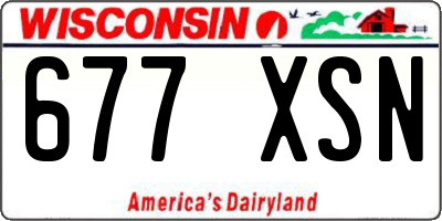 WI license plate 677XSN
