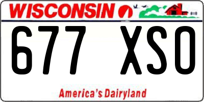 WI license plate 677XSO