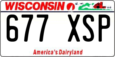 WI license plate 677XSP