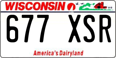 WI license plate 677XSR