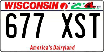 WI license plate 677XST