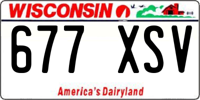 WI license plate 677XSV