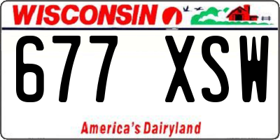WI license plate 677XSW