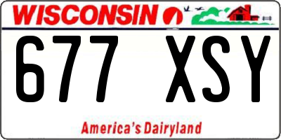 WI license plate 677XSY