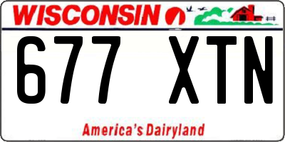 WI license plate 677XTN