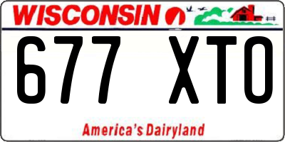 WI license plate 677XTO