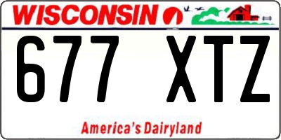 WI license plate 677XTZ