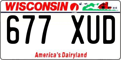 WI license plate 677XUD
