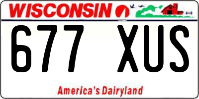 WI license plate 677XUS