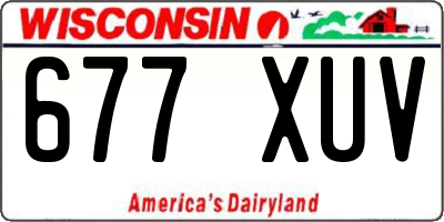 WI license plate 677XUV