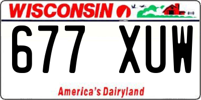 WI license plate 677XUW