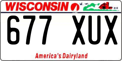 WI license plate 677XUX