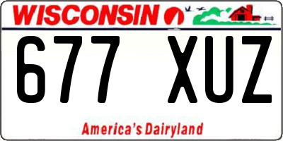 WI license plate 677XUZ
